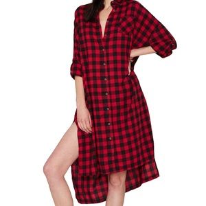 Long Plaid Buttondown Shirt 🌙